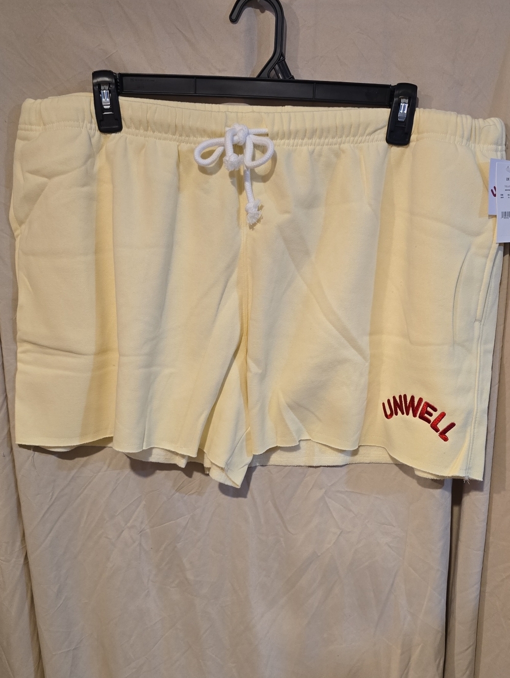 Unwell Women's Yellow Athletic Shorts with Drawstring
